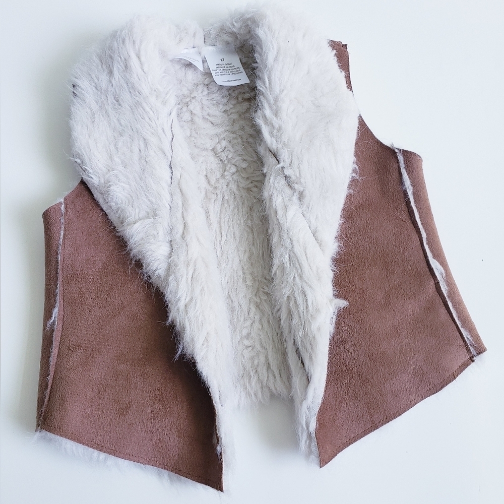Kardashian Kids Suede Faux Fur Vest